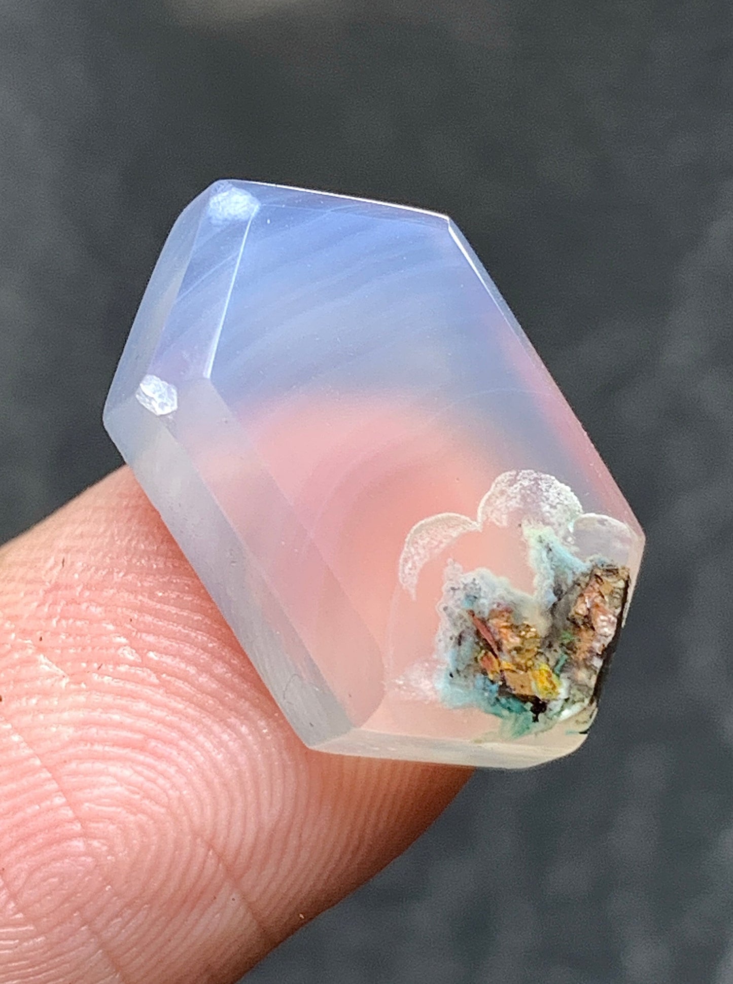 Tiny Chrysocolla Native Copper Cabochon 18x11x5mm