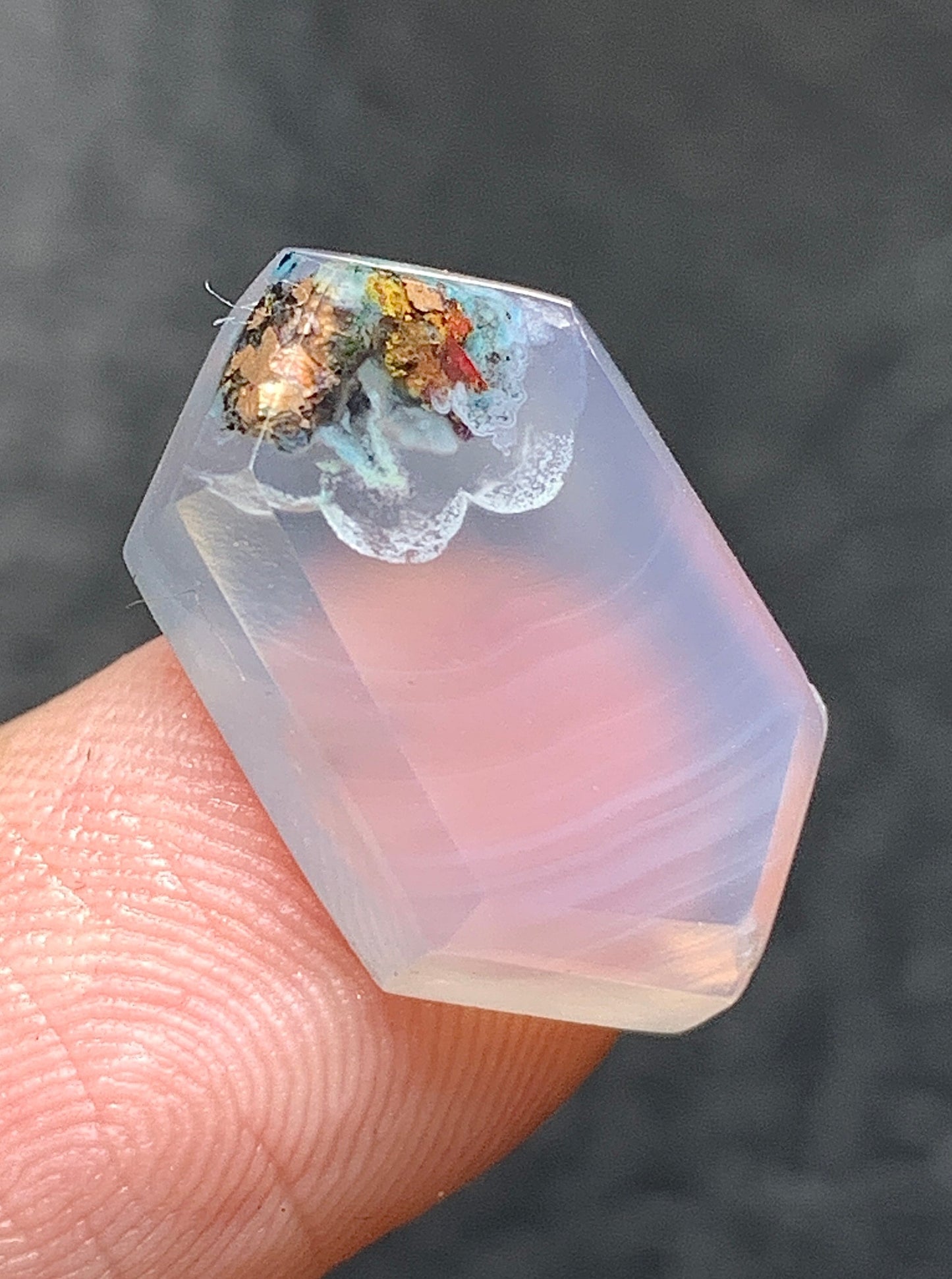 Tiny Chrysocolla Native Copper Cabochon 18x11x5mm