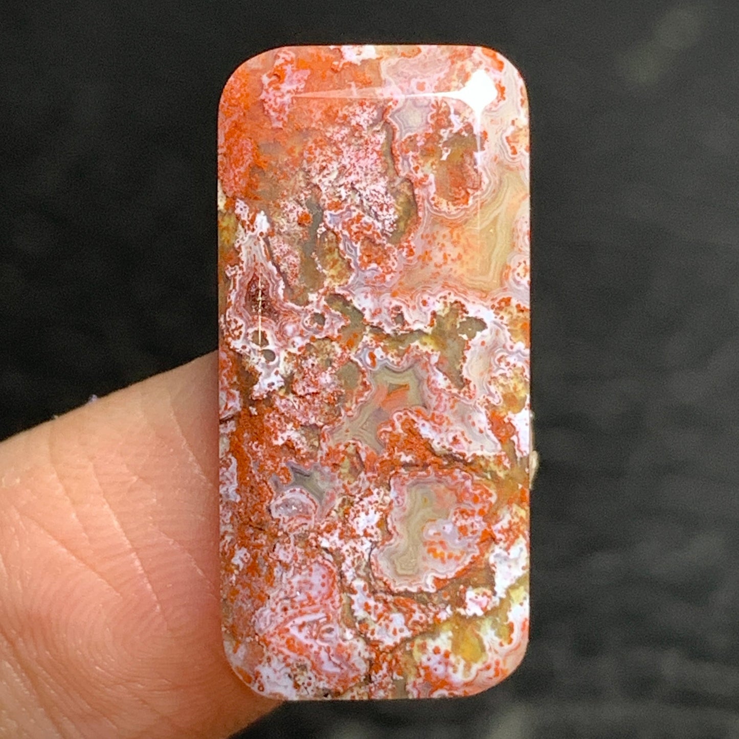 Moss Agate Cabochon 24x11x3mm