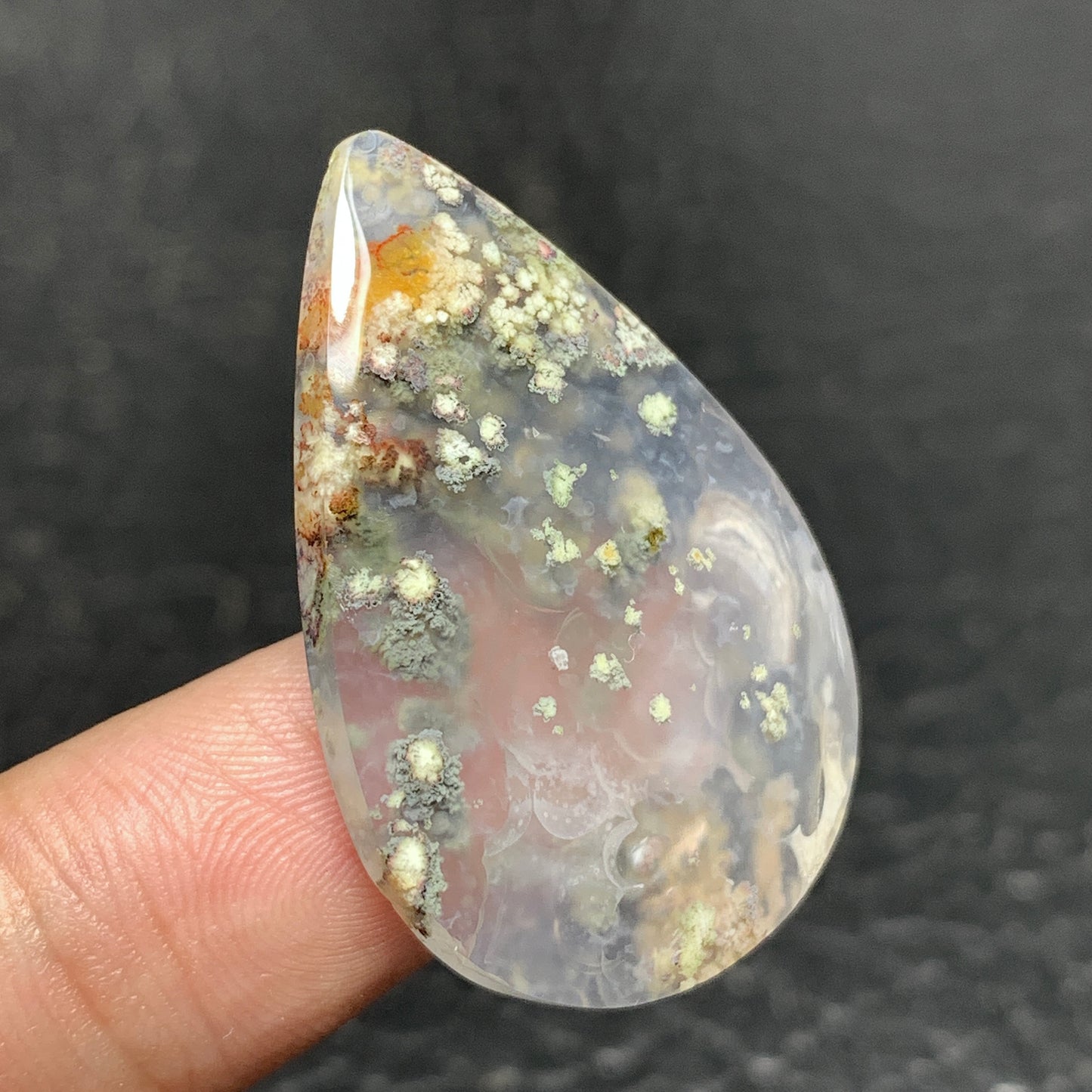 Java Moss Agate Cabochon 35x23x5mm High Quality 30 ct