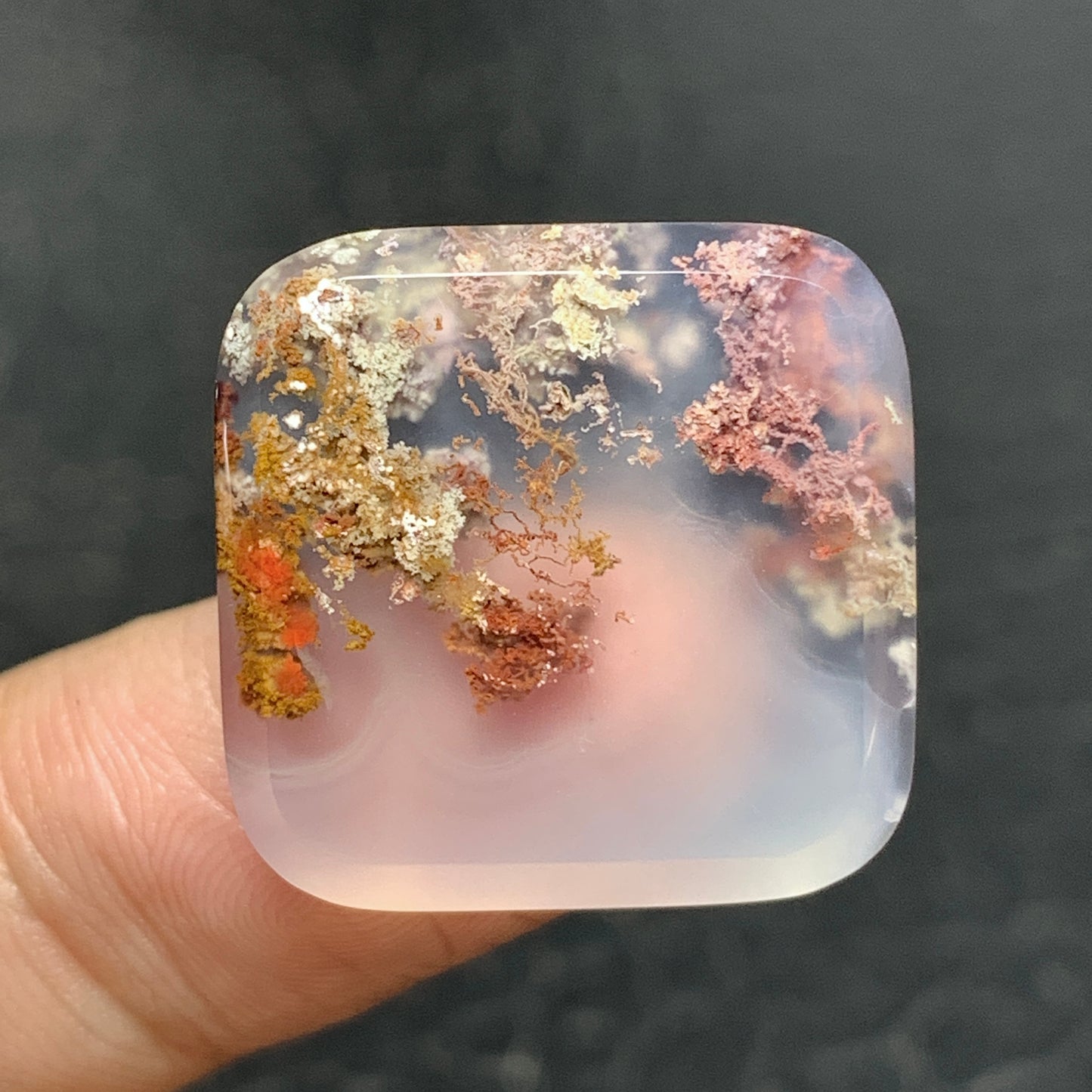 Scenic Moss Agate Cabochon 21x20x4.5mm High Quality 21.5 ct
