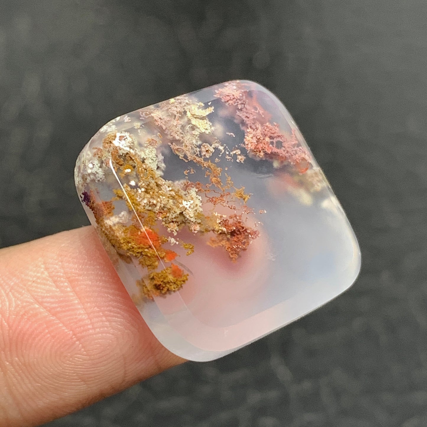 Scenic Moss Agate Cabochon 21x20x4.5mm High Quality 21.5 ct