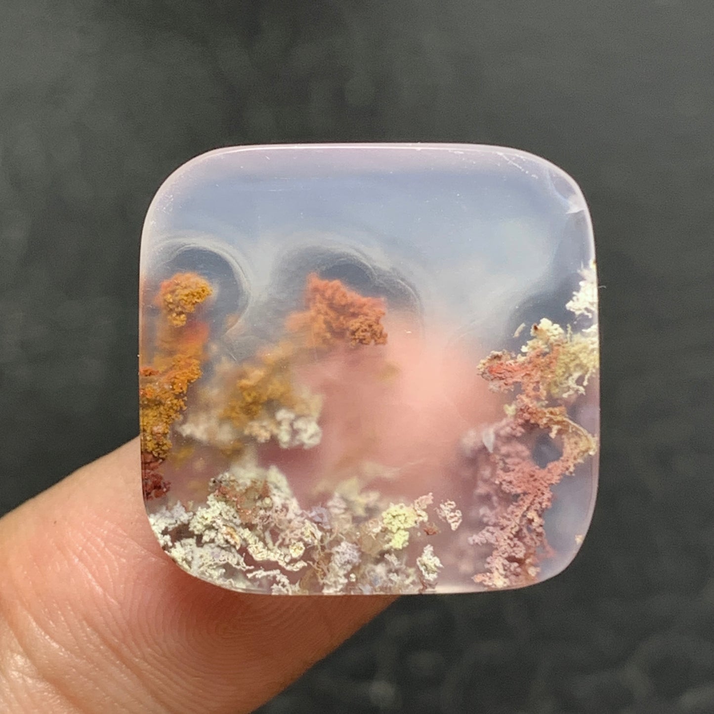 Scenic Moss Agate Cabochon 21x20x4.5mm High Quality 21.5 ct