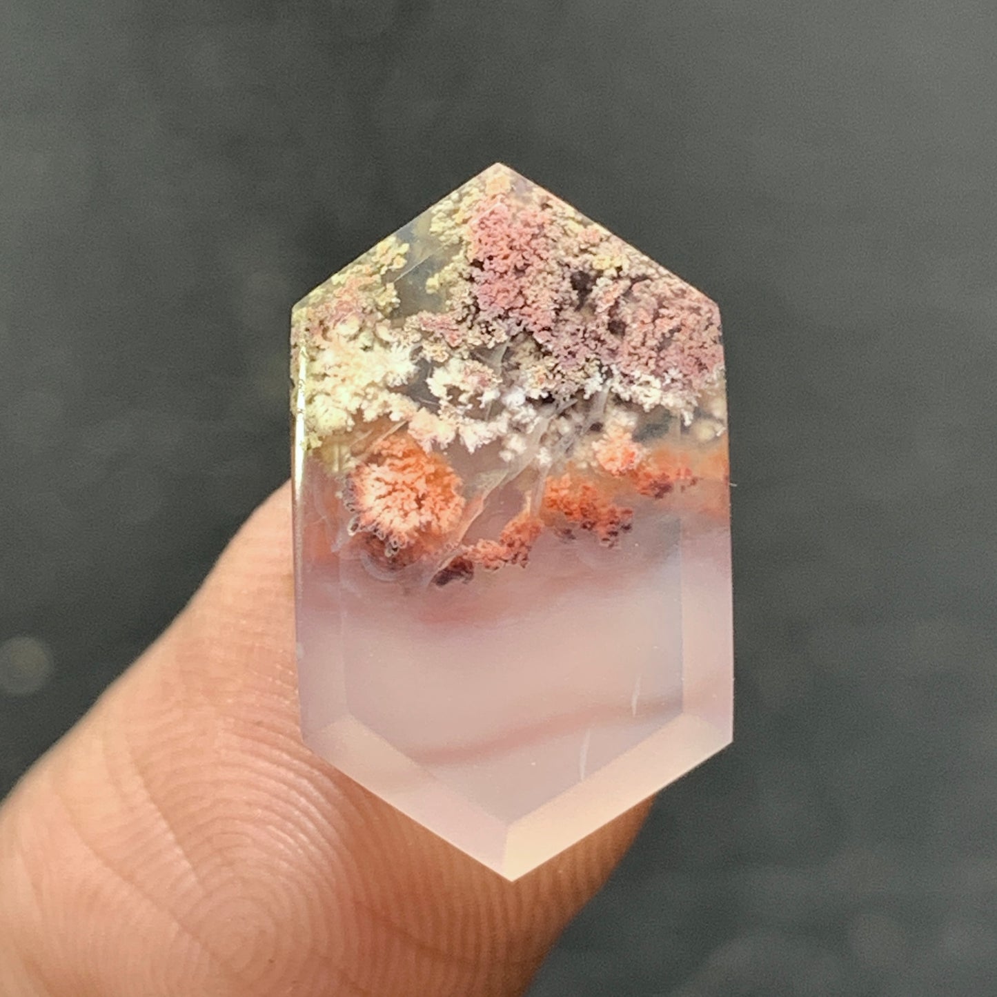 Tiny Scenic Moss Agate Cabochon 17x11x4mm High Quality 7 ct