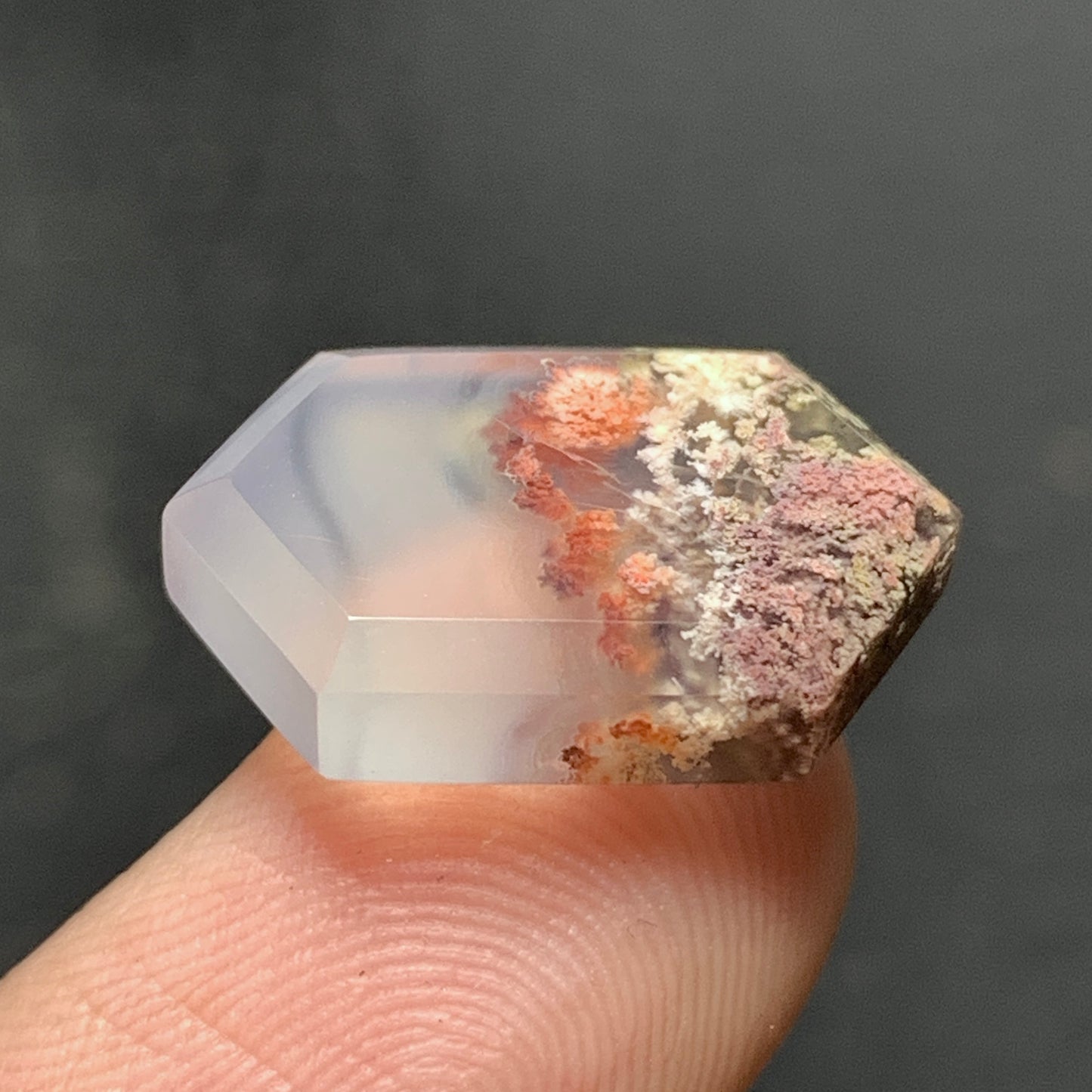 Tiny Scenic Moss Agate Cabochon 17x11x4mm High Quality 7 ct