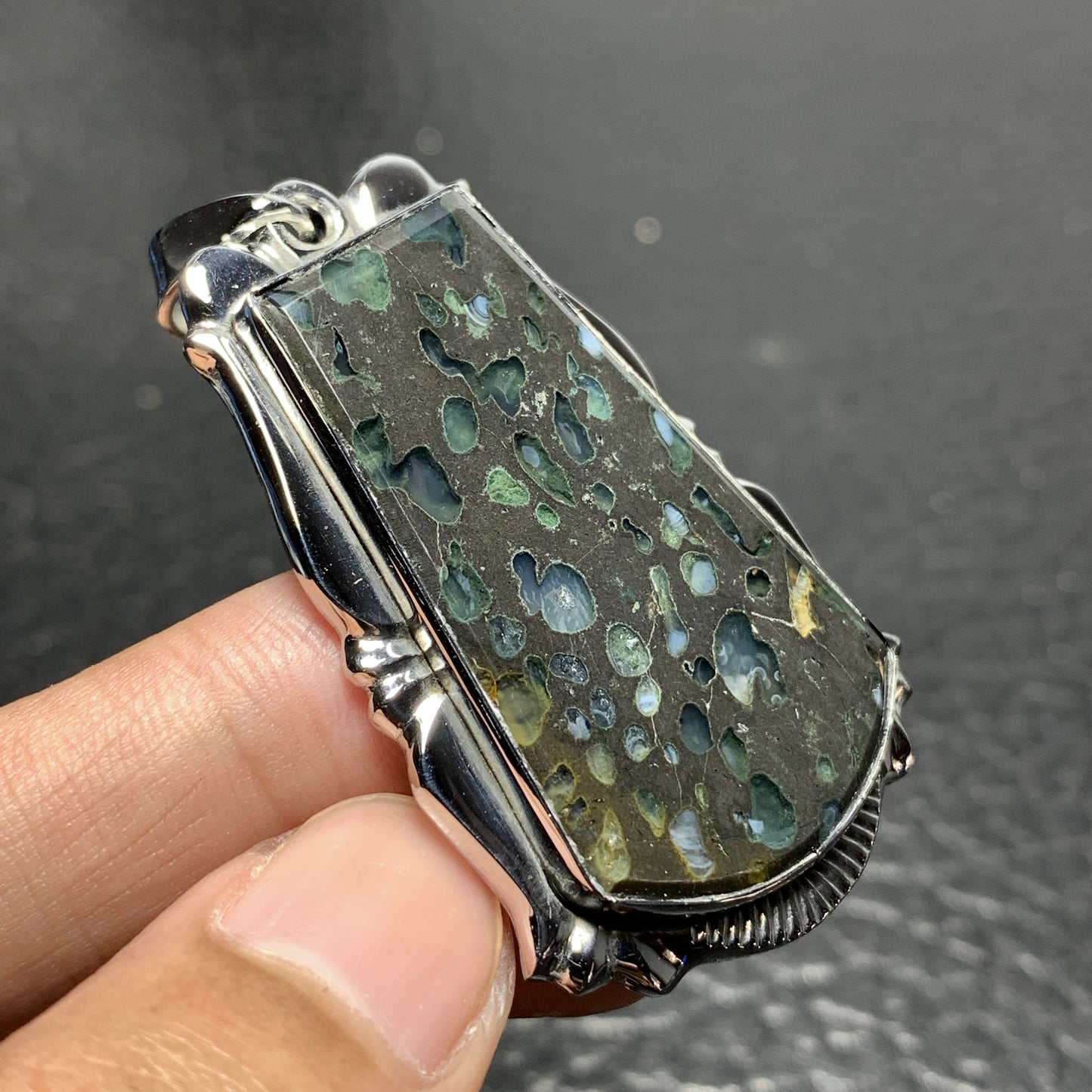 Amygdaloidal Agate Pendant 49x32x6mm High Quality 81 ct