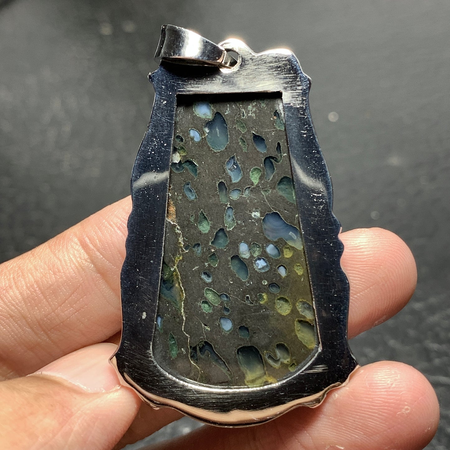 Amygdaloidal Agate Pendant 49x32x6mm High Quality 81 ct