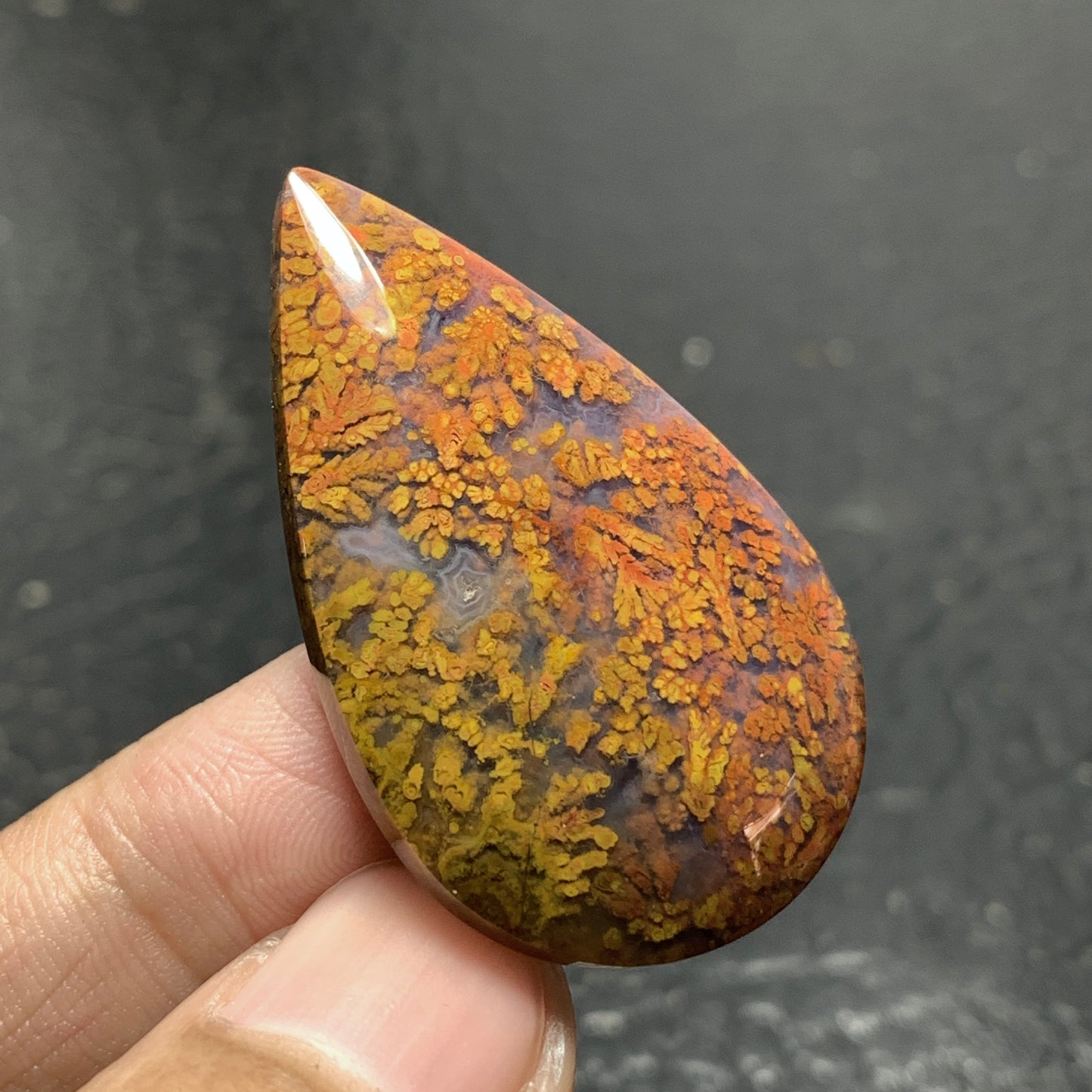 Natural Plume Agate 40x24x7mm High Quality Cabochon 45.5 ct