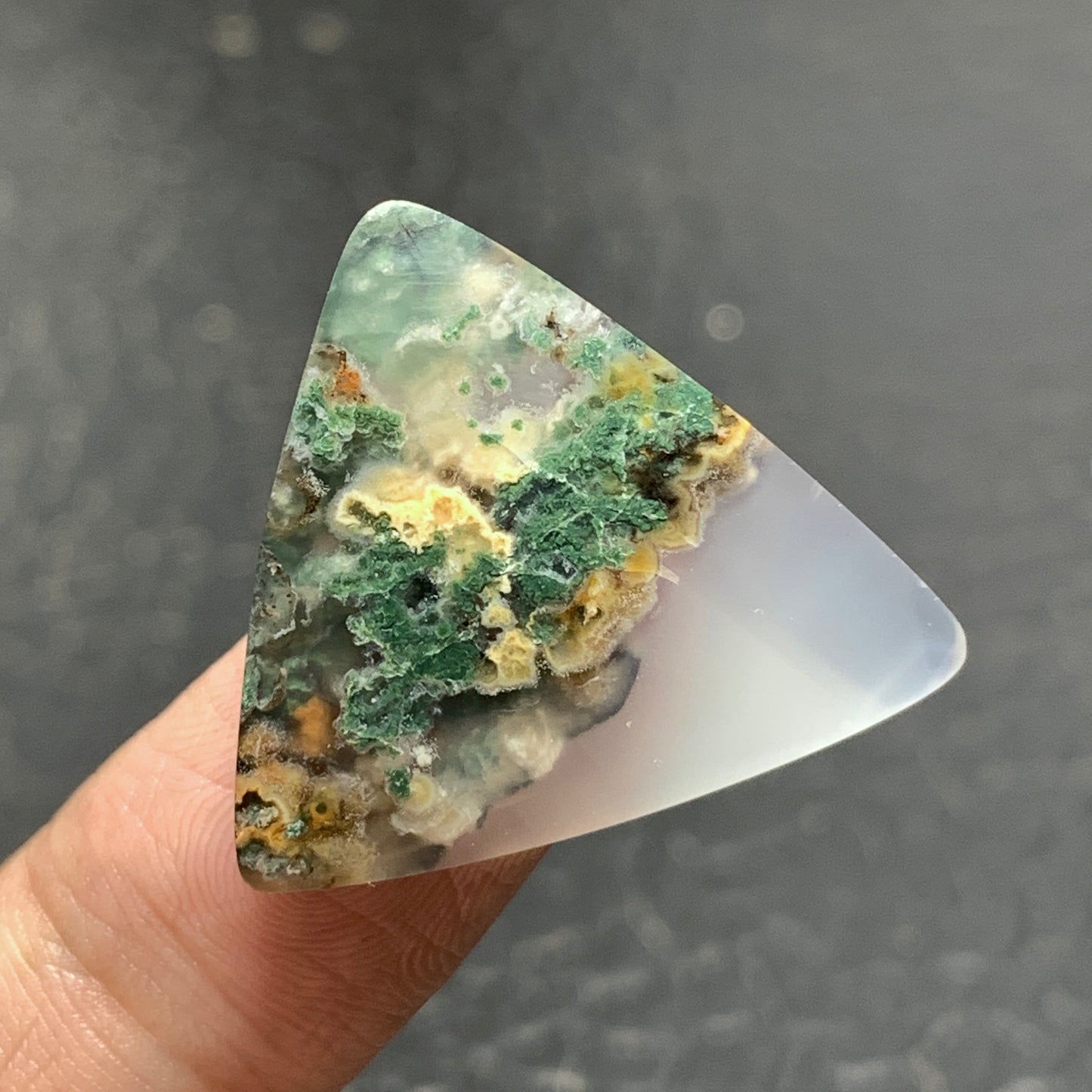 Scenic Moss Agate Cabochon 25.5x25x5mm High Quality 19.5 ct