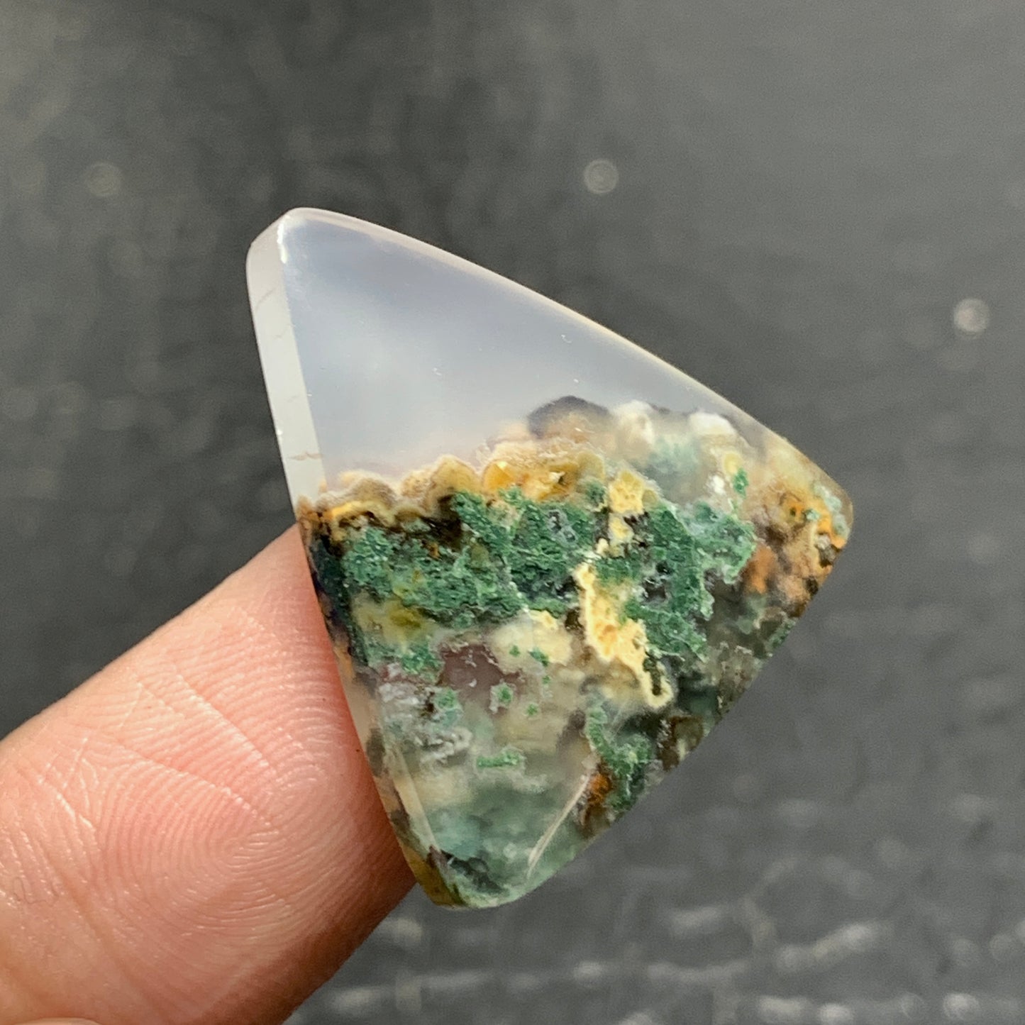 Scenic Moss Agate Cabochon 25.5x25x5mm High Quality 19.5 ct