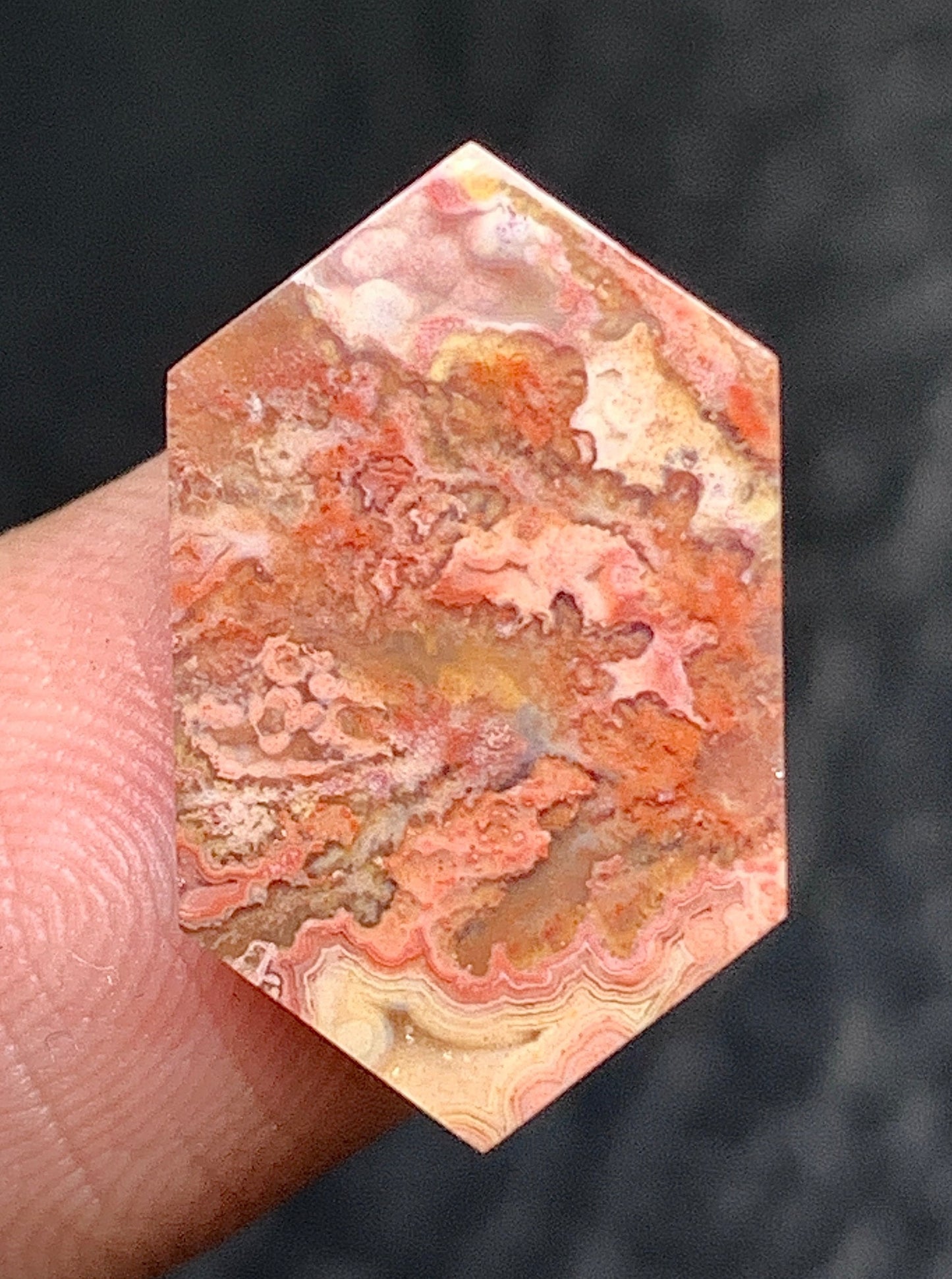 Tiny Moss Agate Cabochon 17.5x10.5x3mm