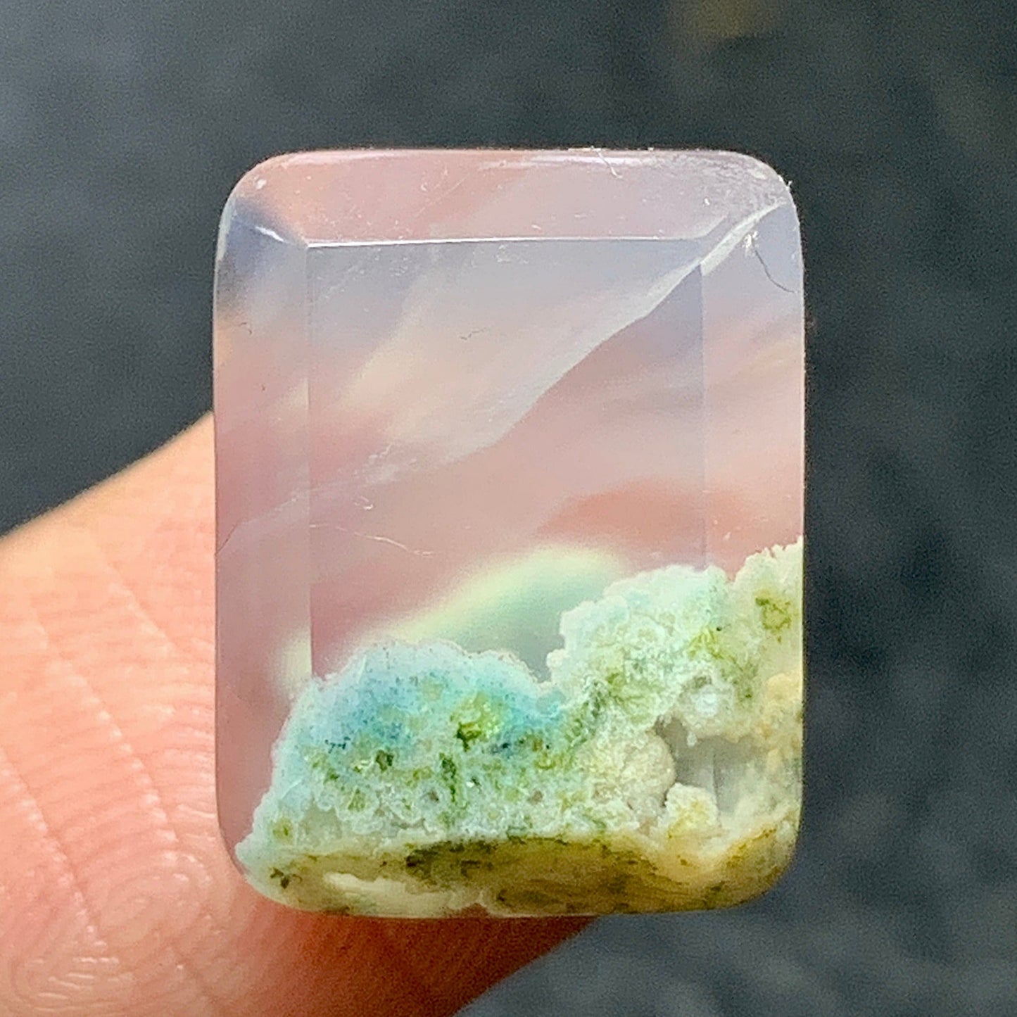 Tiny Moss Agate Cabochon 15x11.5x5mm