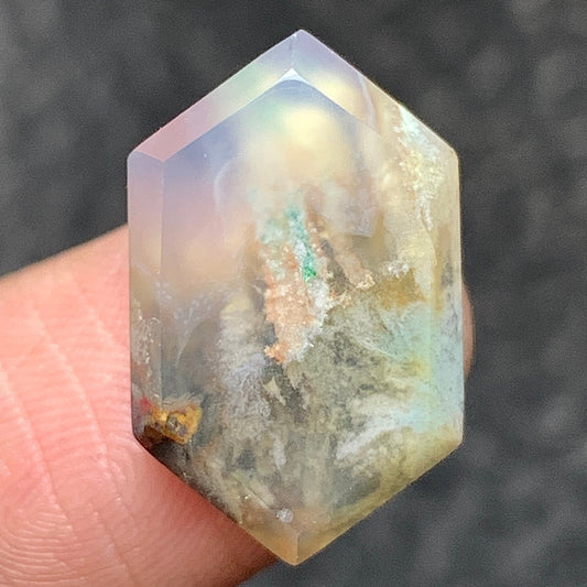 Tiny Chrysocolla Native Copper Cabochon 18x11x4mm