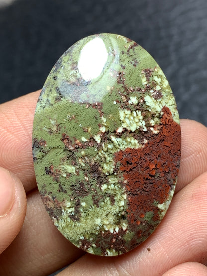 Moss Plume Agate Cabochon 35x23x6mm