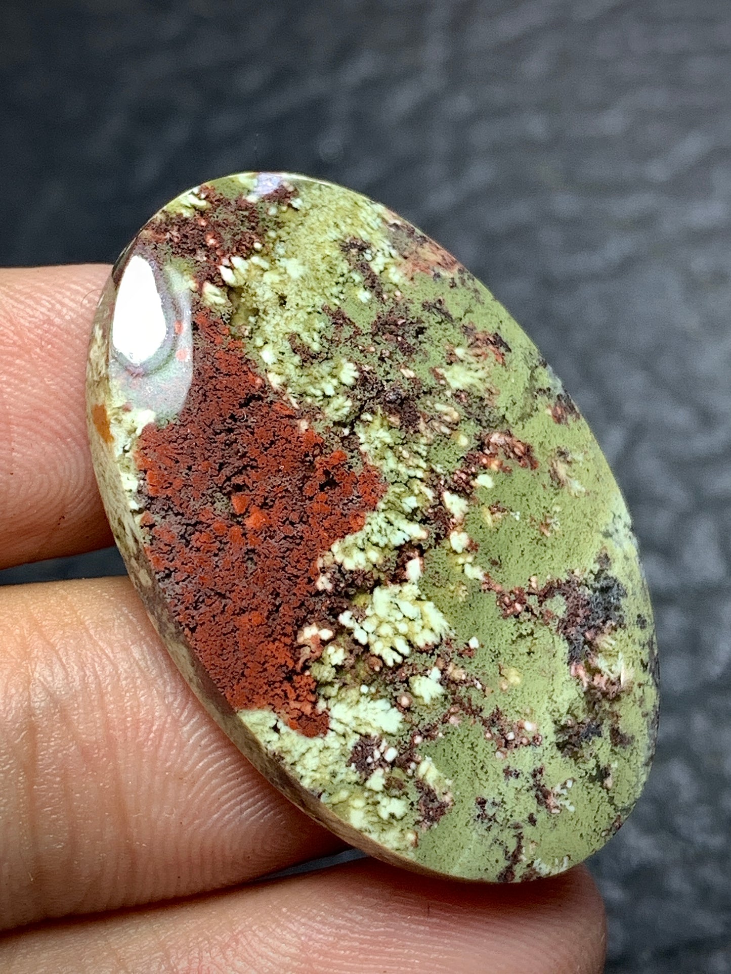 Moss Plume Agate Cabochon 35x23x6mm