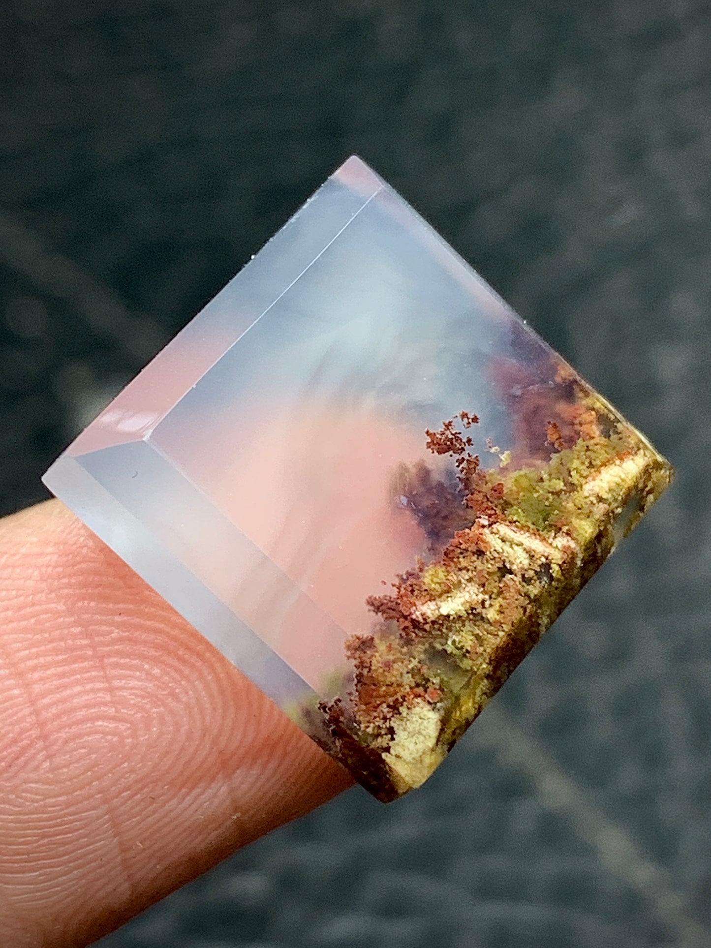 Tiny Scenic Moss Agate Cabochon 16x16x5mm