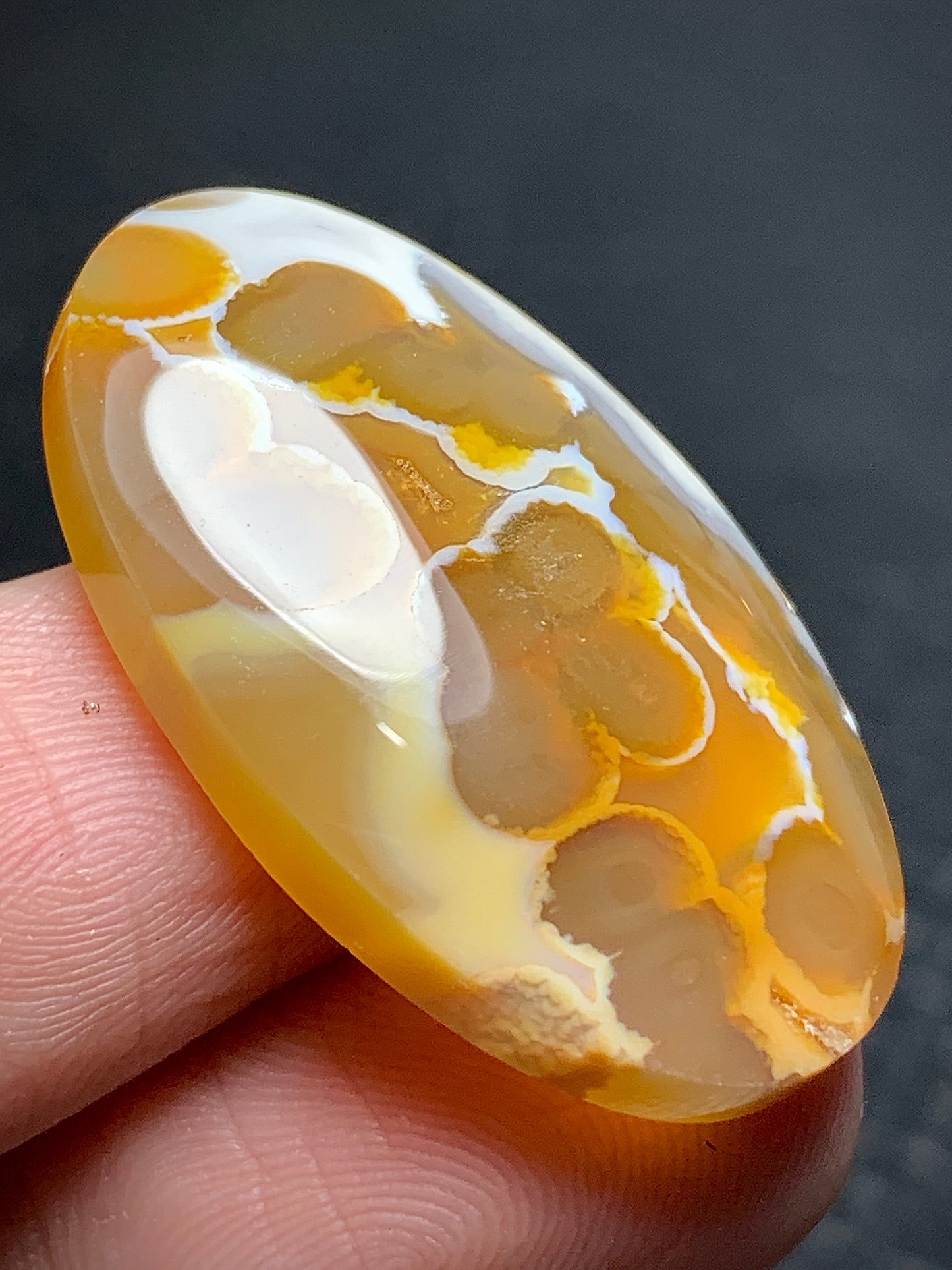 Orbicular Agate Cabochon 31x18.8x6mm