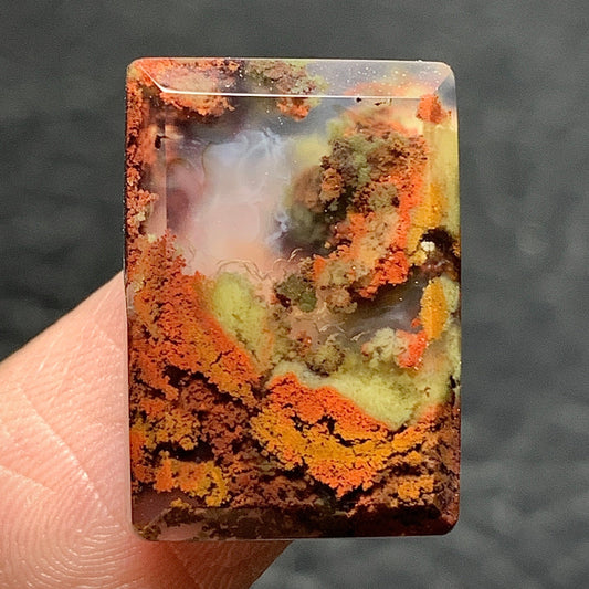Tiny Moss Agate Cabochon 19.5x13.5x5.2mm