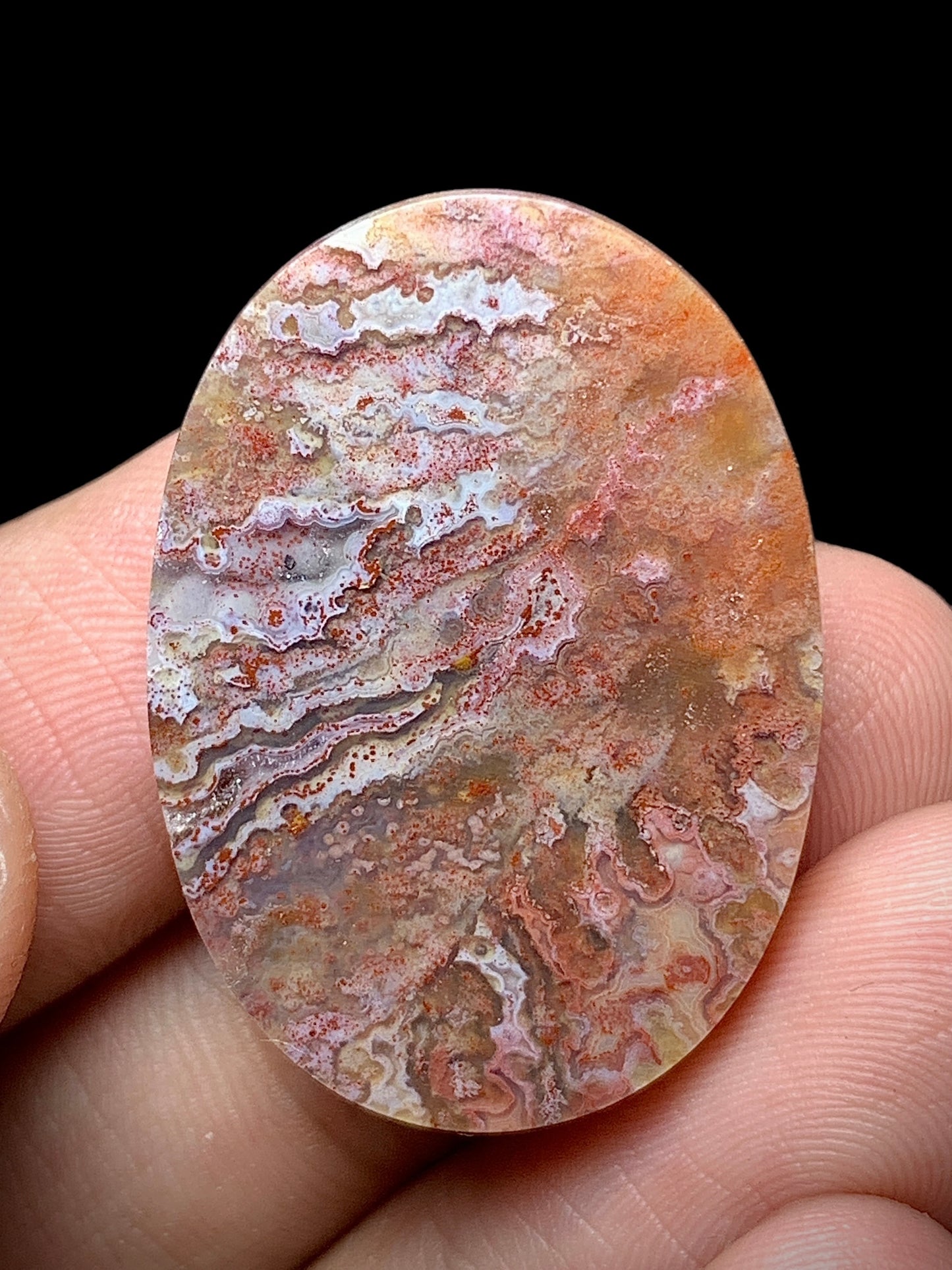 Moss Agate Cabochon 30x21.5x6.5mm