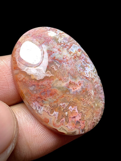 Moss Agate Cabochon 30x21.5x6.5mm