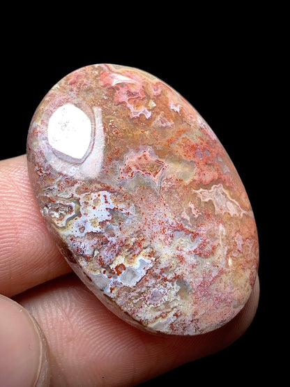 Moss Agate Cabochon 30x21.5x6.5mm