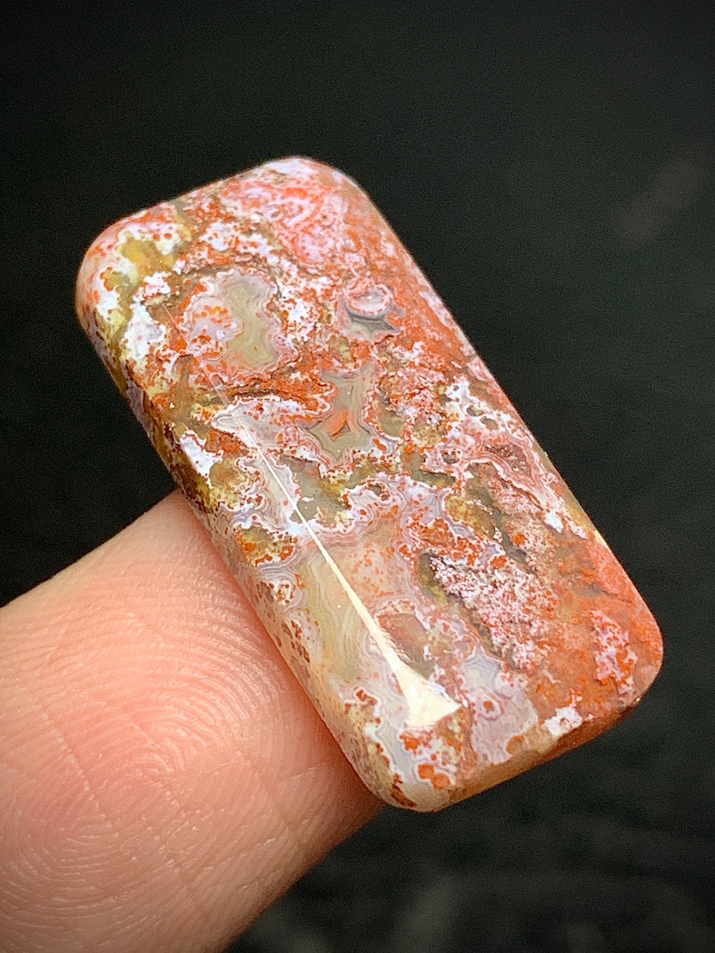 Moss Agate Cabochon 24x11x3mm