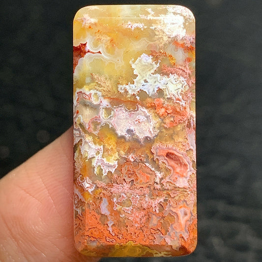 Moss Agate Cabochon 27x13x4.5mm