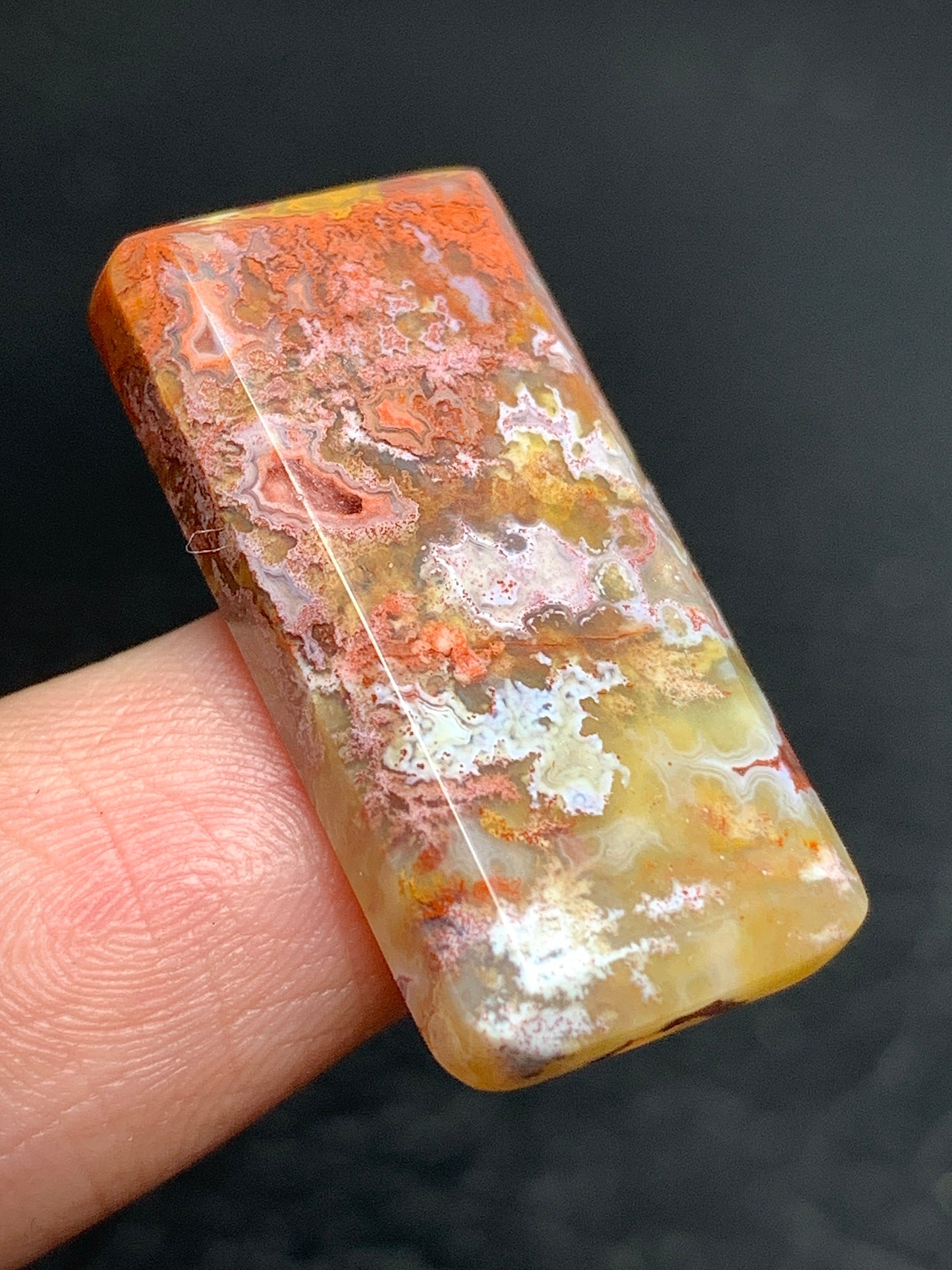 Moss Agate Cabochon 27x13x4.5mm