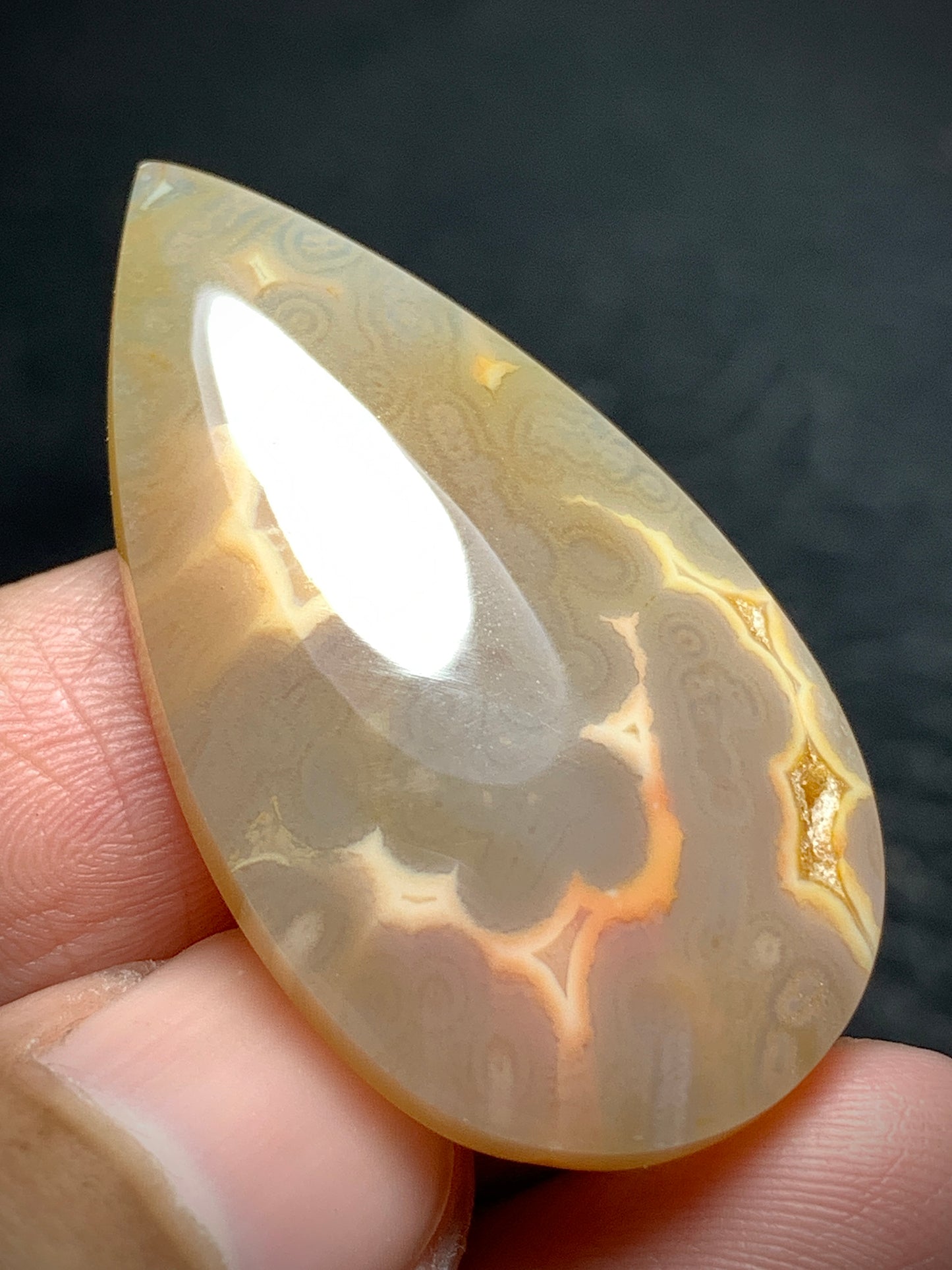 Orbicular Agate Cabochon 37.3x20.6x6mm