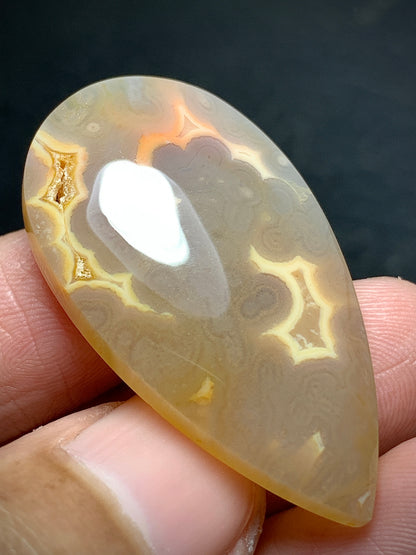 Orbicular Agate Cabochon 37.3x20.6x6mm