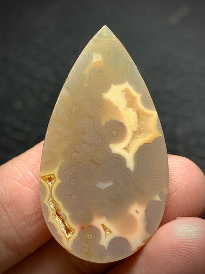 Orbicular Agate Cabochon 37.3x20.6x6mm