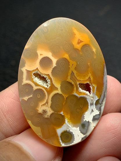 Orbicular Agate Cabochon 35x25x6mm