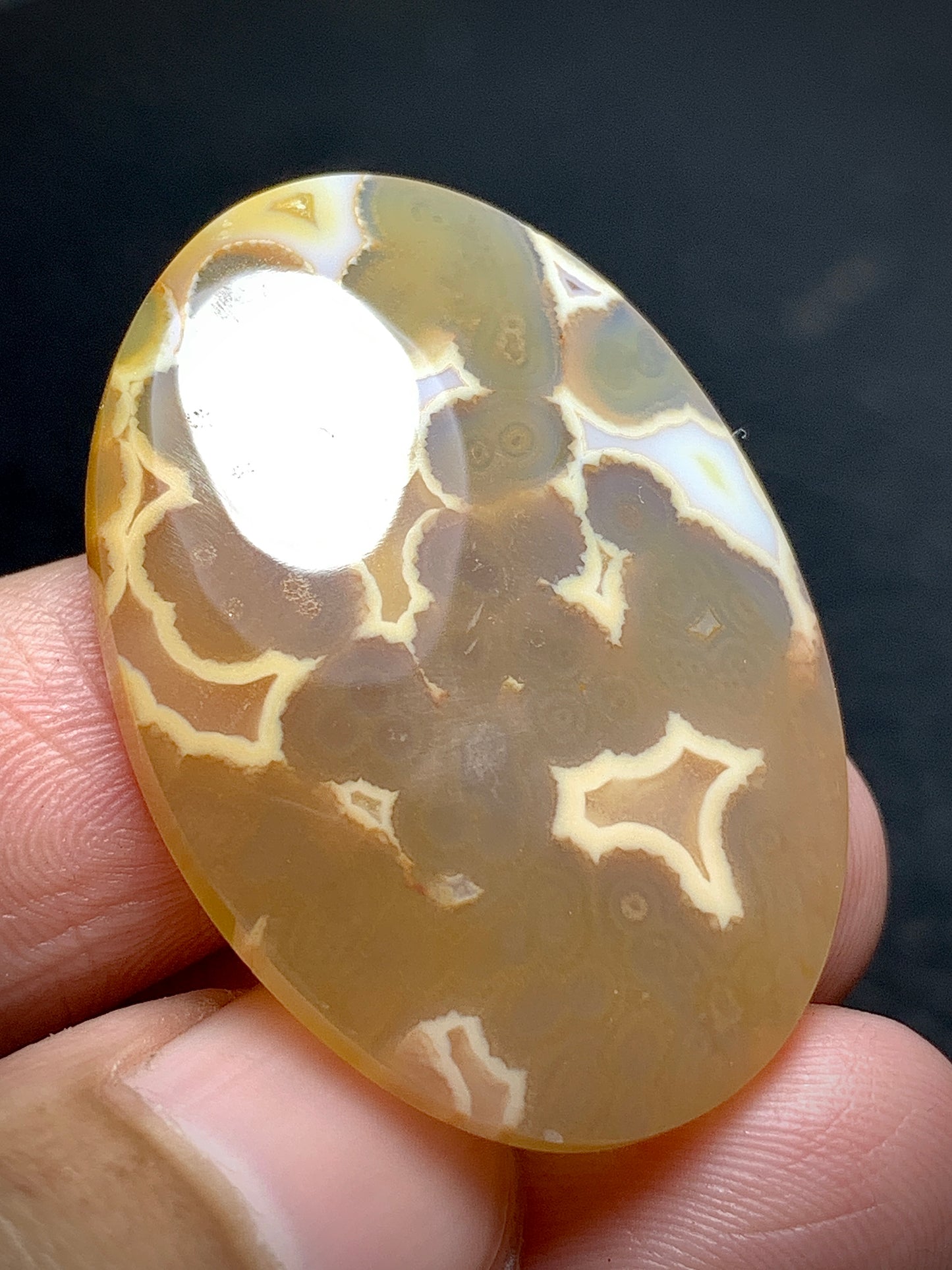 Orbicular Agate Cabochon 34x24x5.3mm