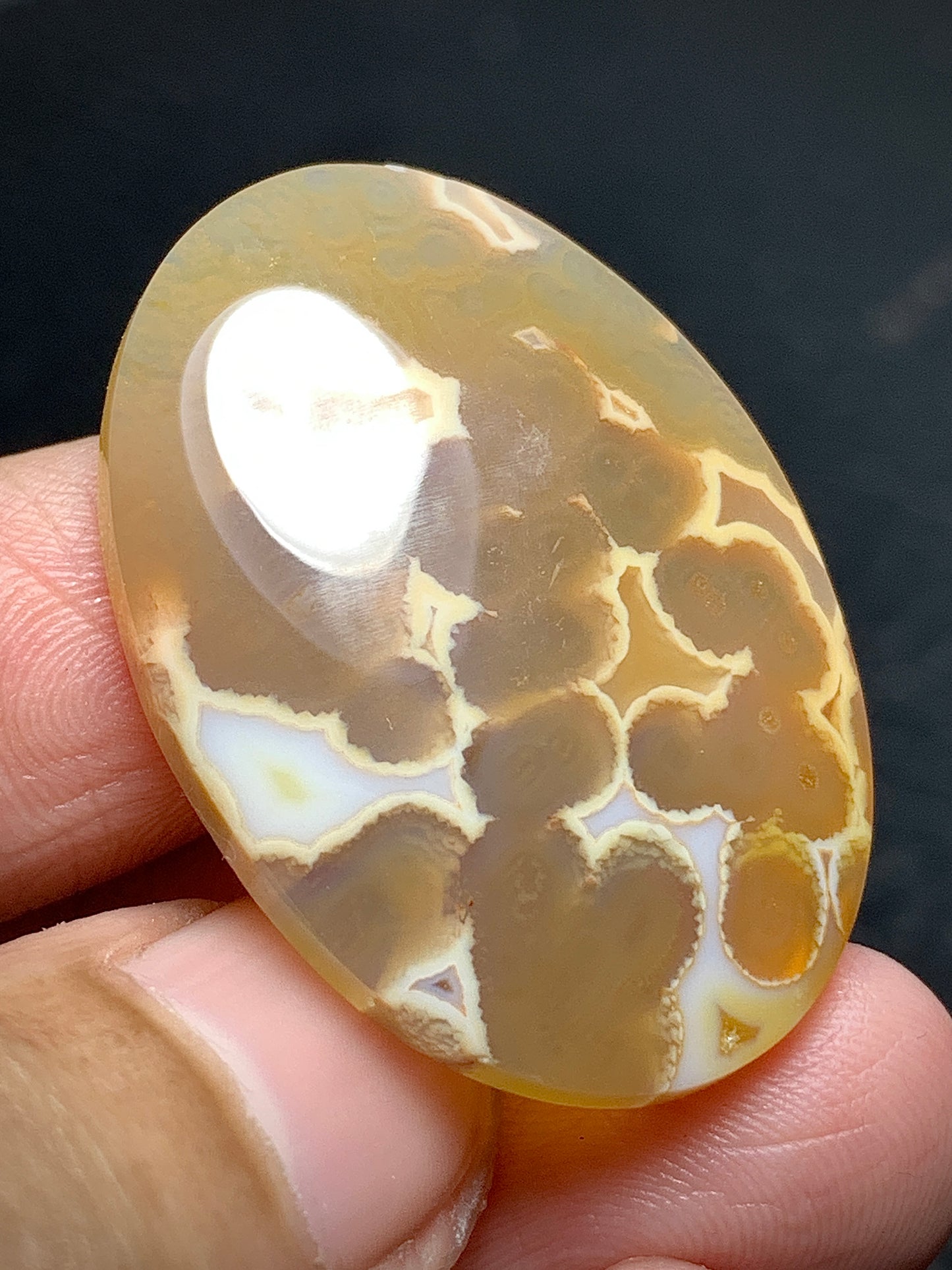 Orbicular Agate Cabochon 34x24x5.3mm