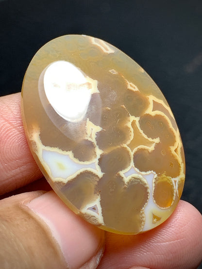 Orbicular Agate Cabochon 34x24x5.3mm