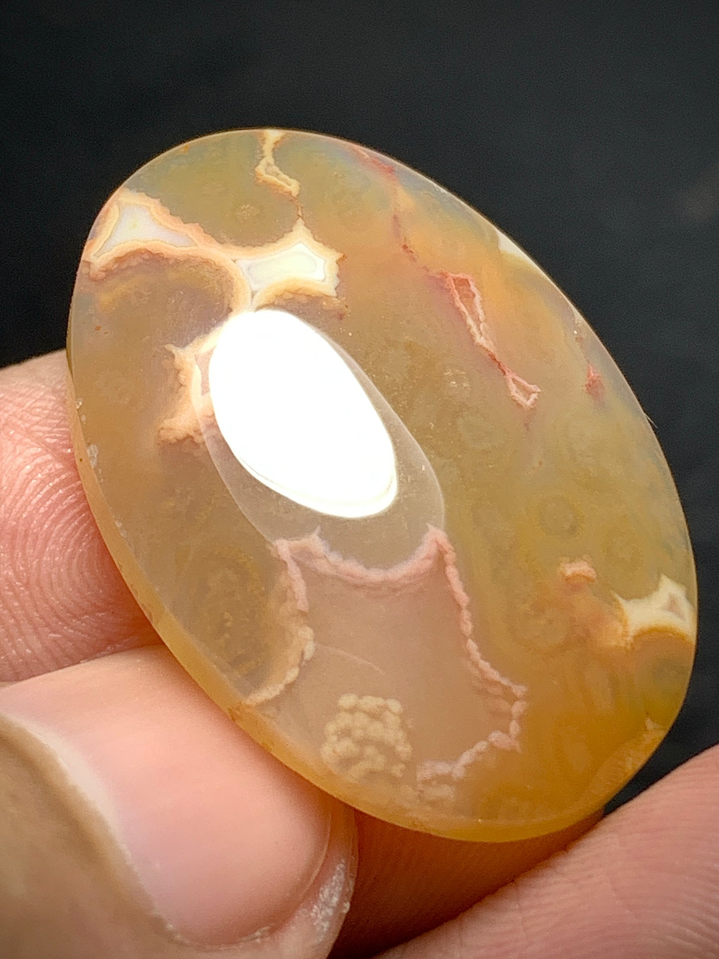 Orbicular Agate Cabochon 29.5x20x5.8mm