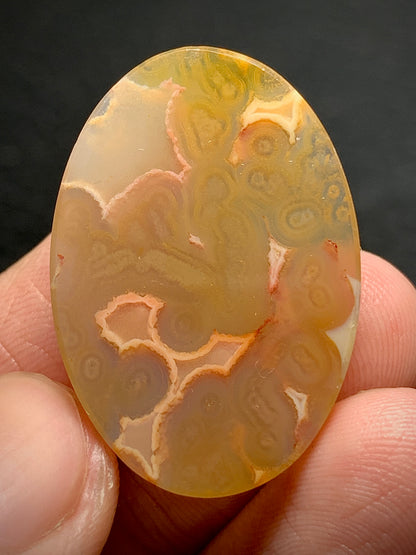 Orbicular Agate Cabochon 29.5x20x5.8mm