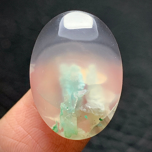 Tiny Chrysocolla Native Copper Cabochon 20x15x5mm