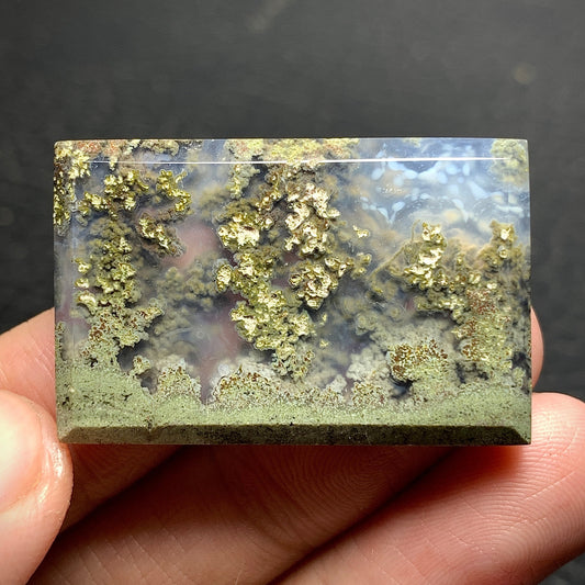 Scenic Moss Agate Cabochon 35x22.5x5mm