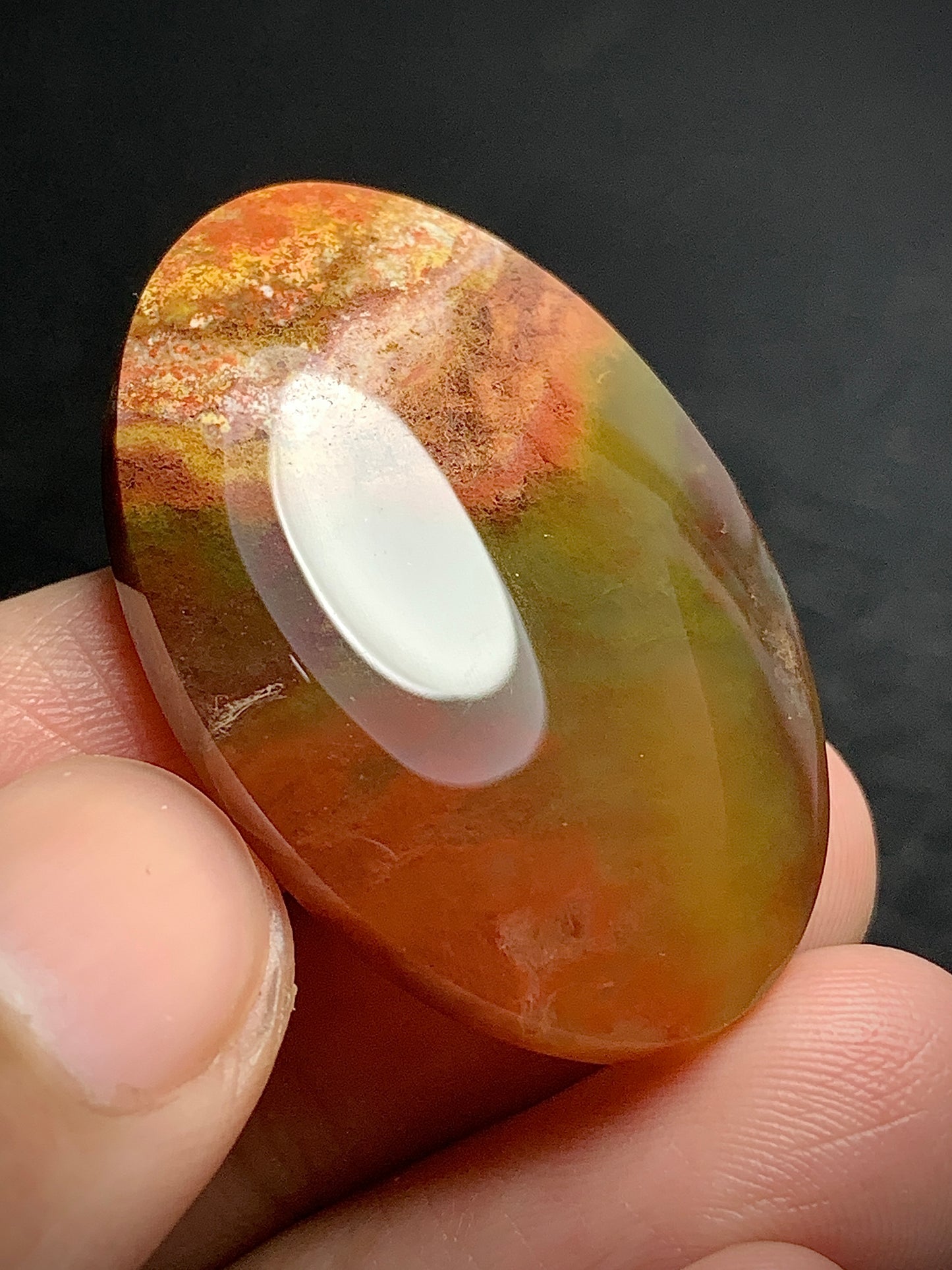 Moss Agate Cabochon 36x24.5x7mm