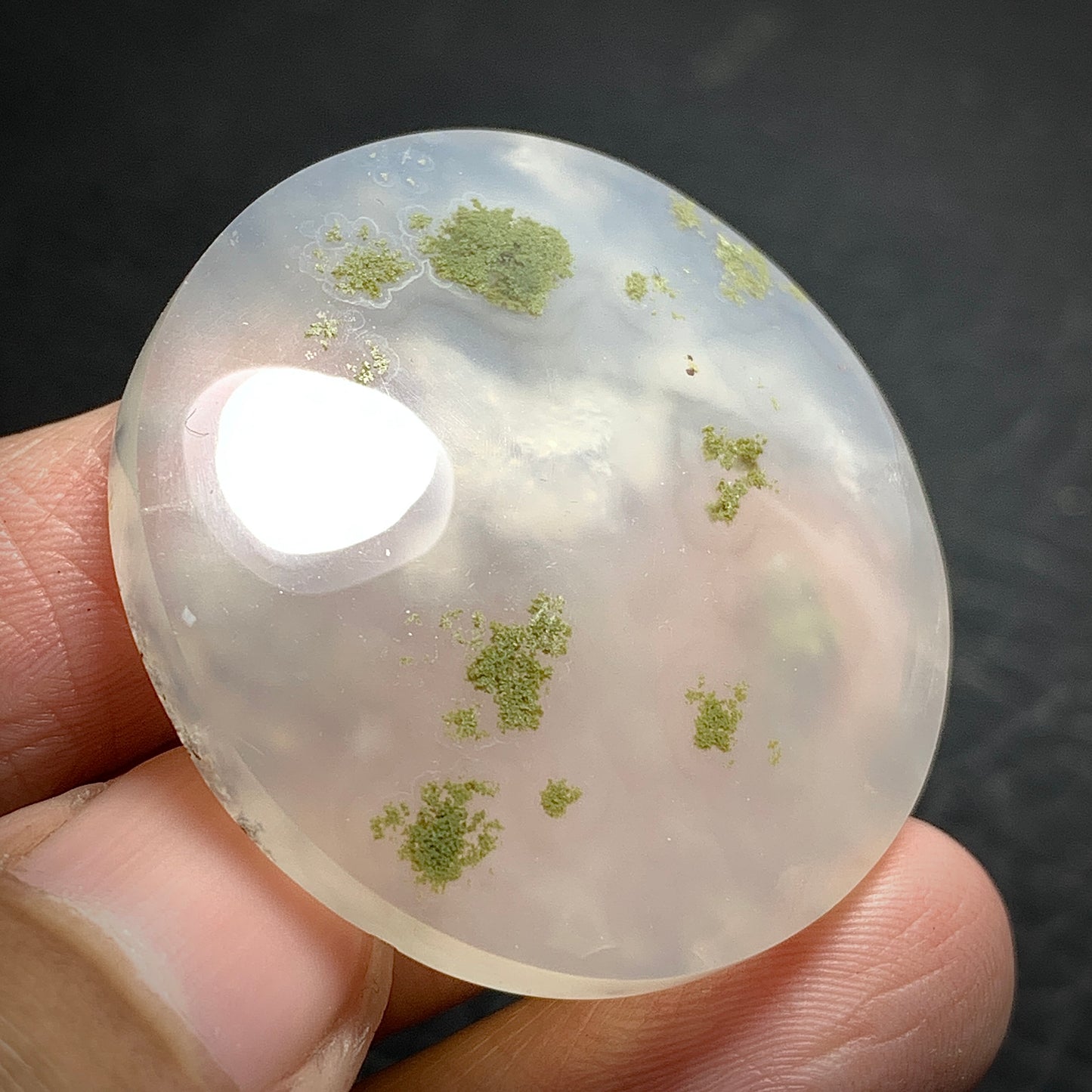 Moss Agate Cabochon 36x36x7mm