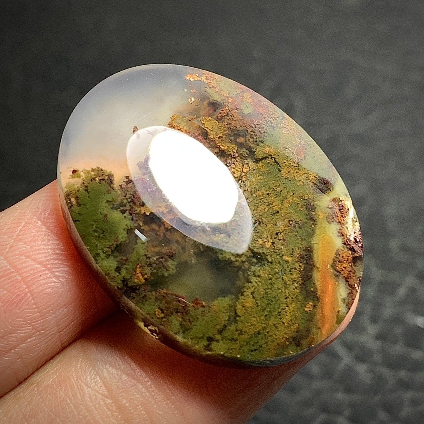 Scenic Moss Agate Cabochon 30x24x7mm