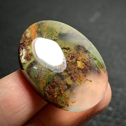 Scenic Moss Agate Cabochon 30x24x7mm