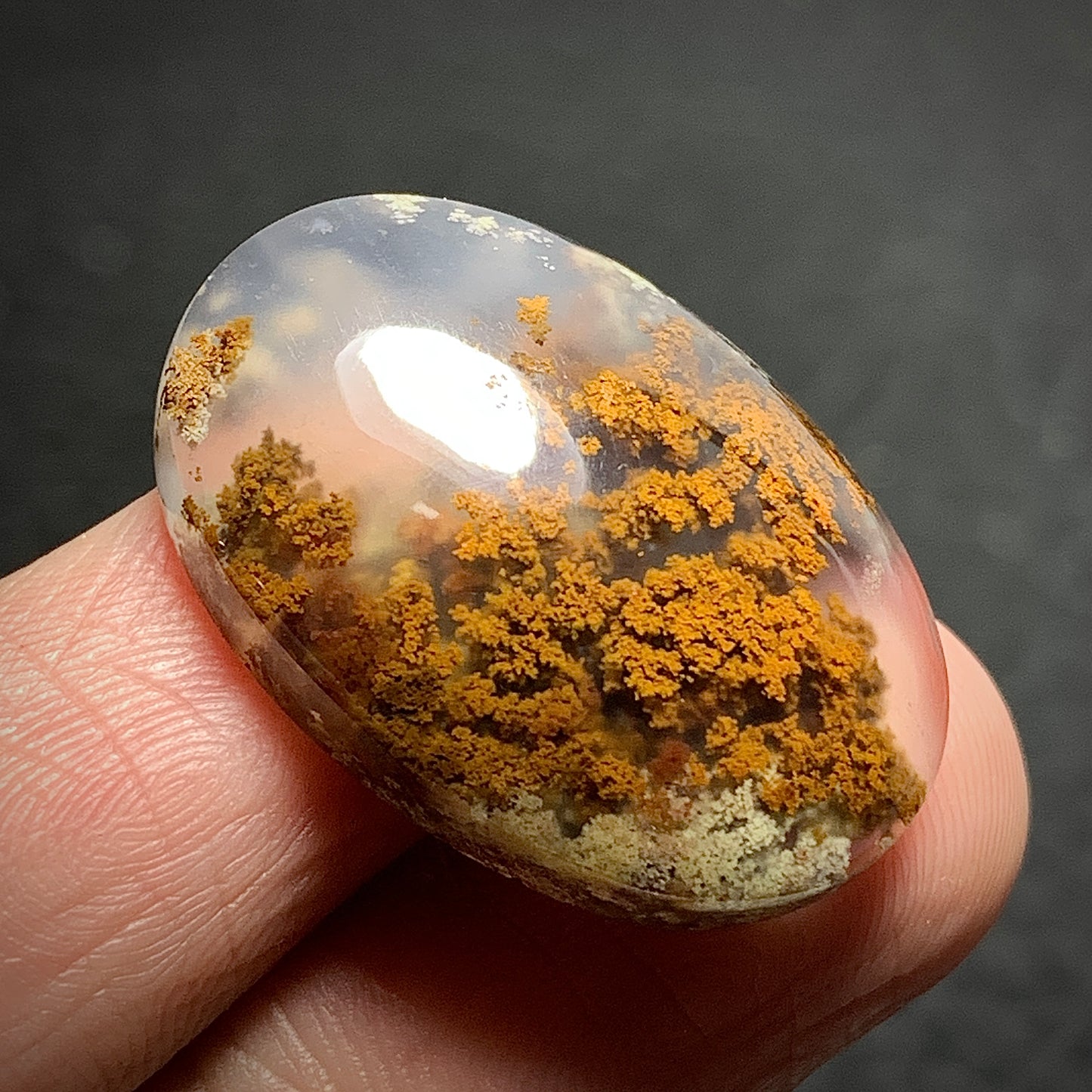 Scenic Moss Agate Cabochon 26x18x7mm