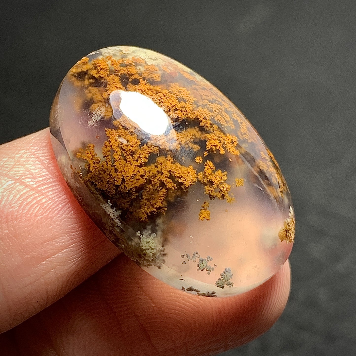 Scenic Moss Agate Cabochon 26x18x7mm