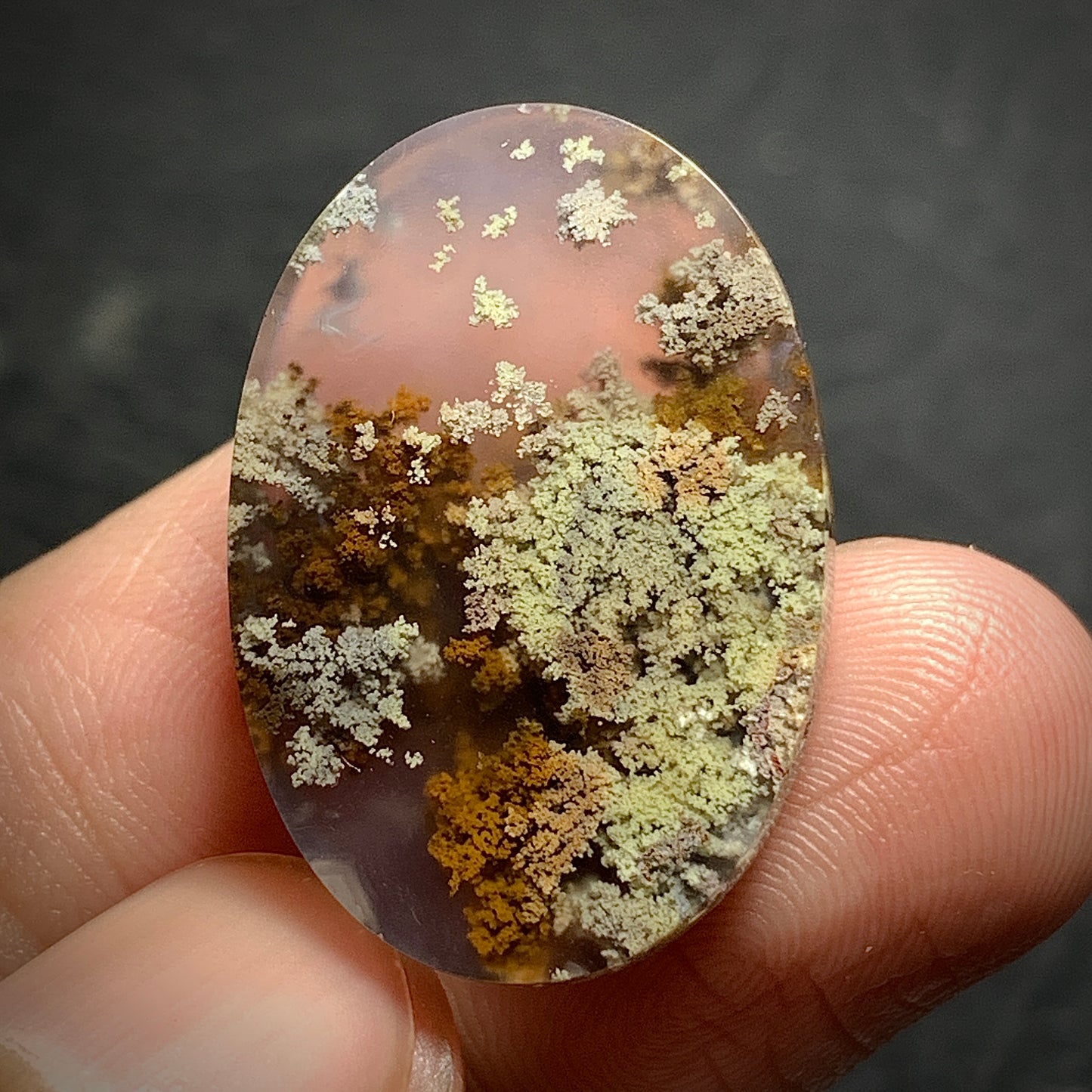 Scenic Moss Agate Cabochon 26x18x7mm