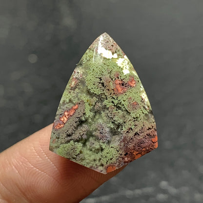 Scenic Moss Agate Cabochon 22.5x17x5mm High Quality 12 ct
