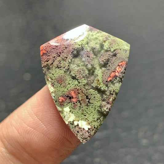 Scenic Moss Agate Cabochon 22.5x17x5mm High Quality 12 ct