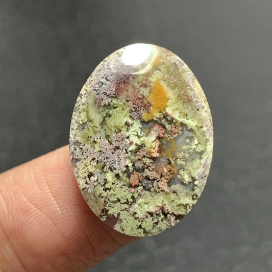 Scenic Moss Agate Cabochon 21x16x5mm High Quality 12 ct