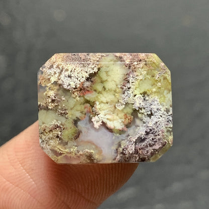 Tiny Scenic Moss Agate Cabochon 16x13x4mm High Quality 9.5 ct